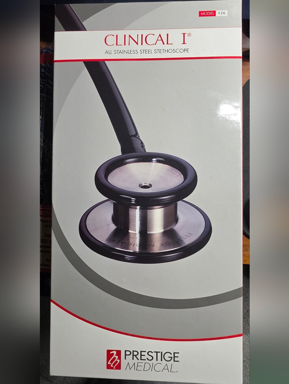 Prestige Medical Clinical I Stainless Steel Stethoscope - Black & Silver